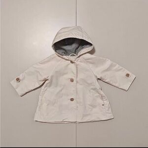 Zara Kids Beige Hooded Raincoat
